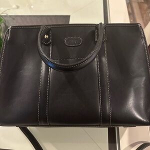 King Ranch Leather Black Tote Bag